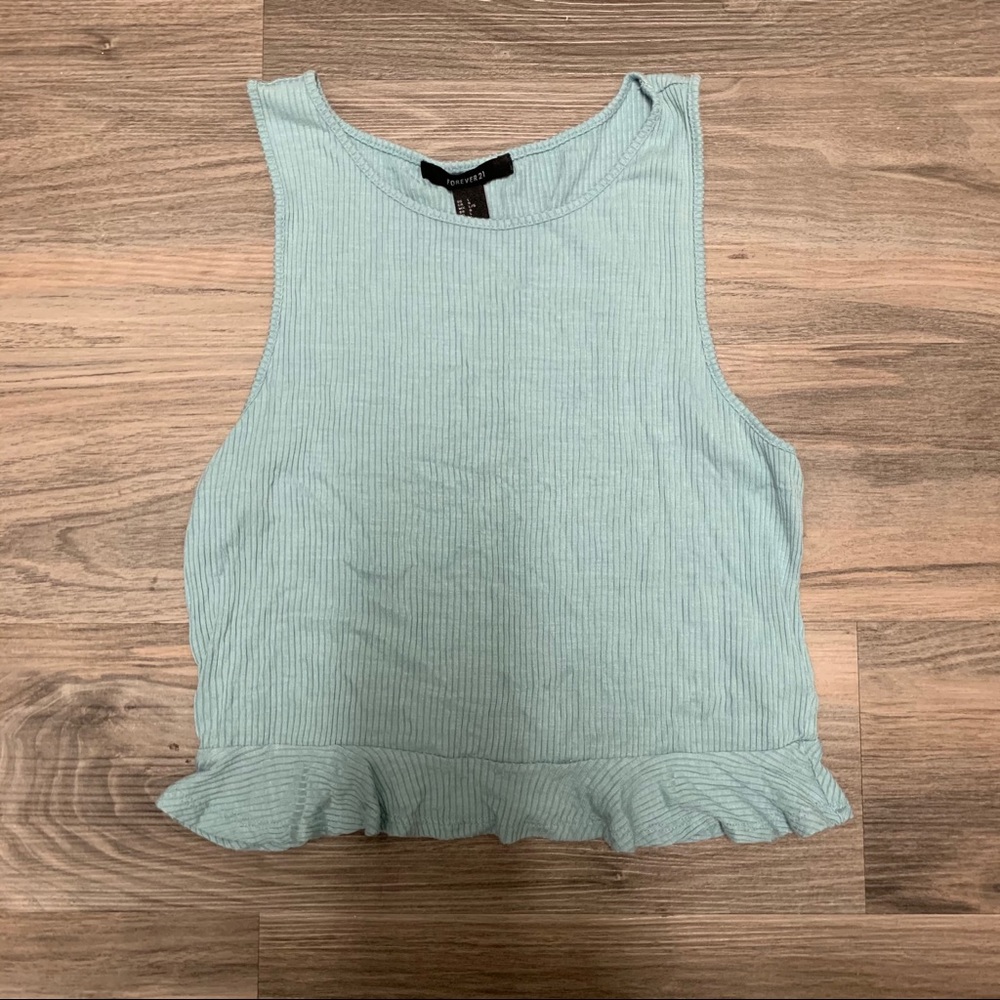 Forever 21 Blue Flare Crop Top